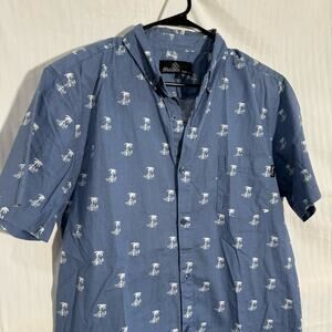 Molokai Surf Co. Short Sleeve Button Down Men’s Size Large Palm Tree Sail Print